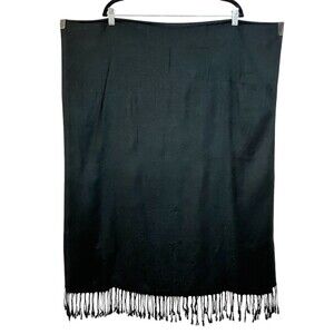 100% Pashmina Wool Women’s Black Floral Shawl Wrap Scarf Cozy Comfy Winter Fall